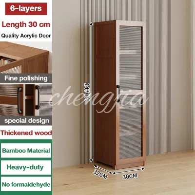 Almari Buku Bertutup Pintu Transparent Bookshelf Display Cabinet Material Kayu 书柜