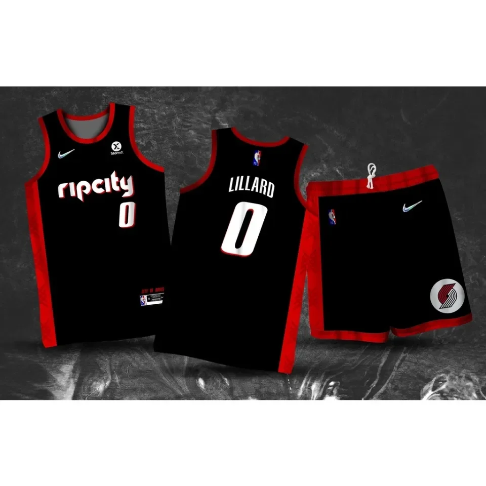 Damian lillard black sales rip city jersey