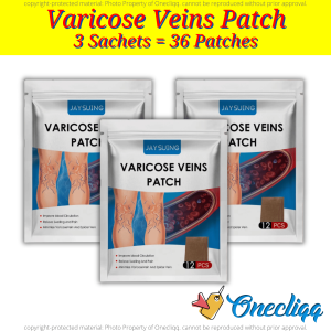 Varicose Veins Patch Helps Minimize Varicose Vein & Spider Vein | Reduce Swelling | FDA Approved | 1 Sachet - 12 Patches