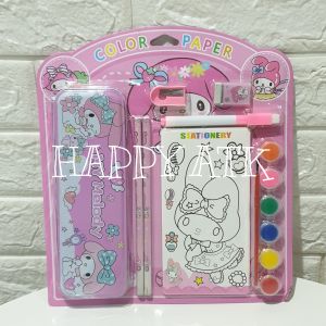 STATIONARY SET / PAKET TEMPAT PENSIL / 1 SET TEMPAT PENSIL  KUROMI LENGKAP DAN LUCU