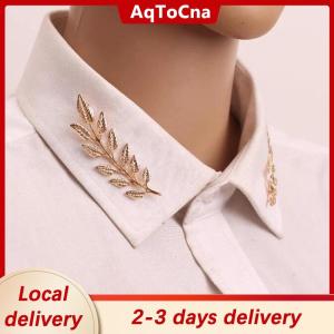 [COD] AqToCna Ship within 24 hours 1 Pair Delicate Tree Leaf Brooches Pins Jean Shirts Suits Lapel Pin Retro Broche