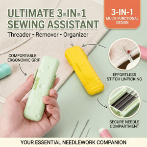 3-in-1 Quick Needle Threader Seam Ripper Easy Grip Threading Tool Home DIY Hand Sewing Tool  for Elderly Users