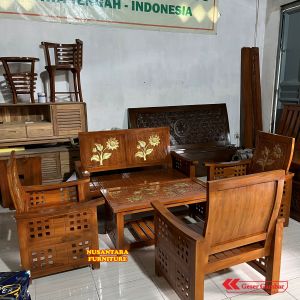 set Kursi Tamu Minimalis Kayu Jati Meja Tamu Jati produk Mebel Jepara