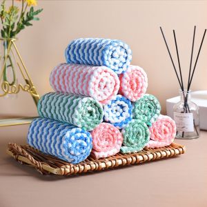 Kitchen Towels Cleaning Cloth Kitchen cleaning dishwashing dishcloth  Microfiber Cloth Coral Fleece Wipes 厨房清洁布