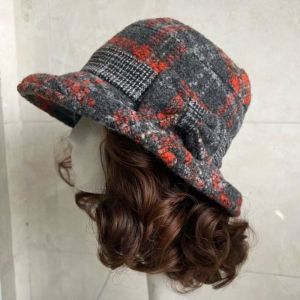 WININ Attached Wig Fisherman Hat With Wig Bowknot With Curly Hair Wig Bucket Hat Autumn Winter Casual Warm Fisherman Cap Women