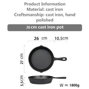Nonstick Frying Pan Healthy Cooking Vintage Cast Iron Skillet Frying Pan Burnt Non-stick (16cm20cm26cm)