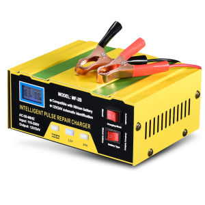 High-Power Pulse Car Battery Charger With LED Display 12V/24V Intelligent Pulse Repair Charger Automatic Maintenance for Lead-Acid AGM Lithium Batteries Ideal for Cars SUV Trucks Yachts Motorcycles