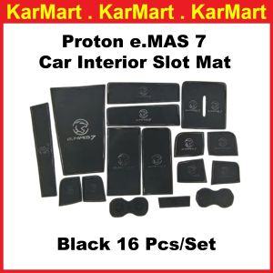 Proton eMAS 7 Slot Mat Rubber Mats Car Door Slot Pad Dust-Proof Non-Slip Pad Car Cup Holder Interior Accessories emas7