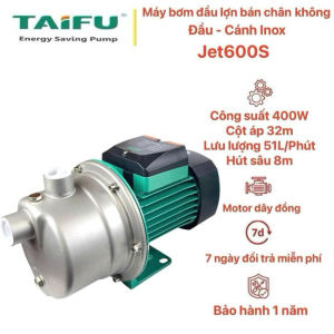 Máy bơm nước con lợn đầu inox 400W (0.6HP) TAIFU JET600S - Máy bơm đầu lợn bán chân không tự mồi