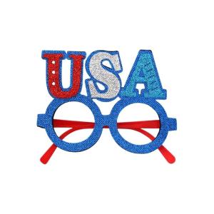 Patriotic 4th Of July Glasses Flag Prints Red Blue And White Cardstock Photo For Independence Day Celebration