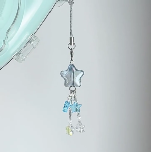 พู่ห้อยลูกปัดรูปดาวหวานสายคล้องกุญแจรถห้อยจี้ห้อย Y2K ตกแต่งกระเป๋าอุปกรณ์เสริมกระเป๋าสายคล้อง