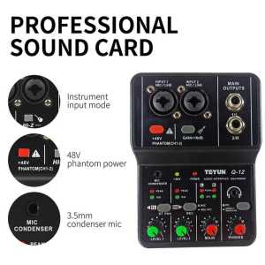 PROMO Teyun Sound Card USB Mini Portable 2 Way Driver Free Mixer - Q12