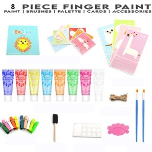DIY Finger Painting Art Craft Cardmaking Hand Print Stamp Washable Paint Pigment | Seni Lukisan Jejari Hadiah Mainan | Giftlive