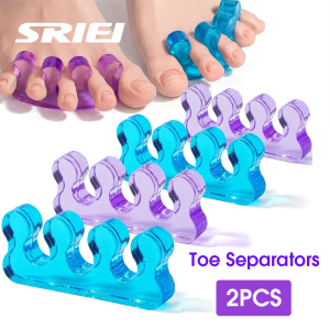 SRIEI แผ่นแยงนิ้วเท้า 1 คู่ สำหรับกระดูกโคนนิ้วเท้าและทาเล็บ - ตัวเว้นนิ้วเท้าและตัวแบ่งเล็บเท้า สำหรับทำเล็บเท้าแบบเจลนุ่ม ชุดดูแลเล็บเท้าที่เหมาะสม