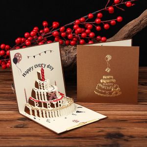 การ์ดอวยพรวันเกิดเค้ก 3D การ์ดอวยพรเค้กวันเกิด ของขวัญวันเกิด อวยพรวันเกิด จัดส่งจากประเทศไทย birthday card