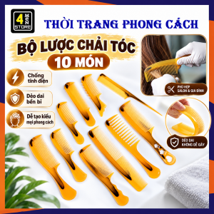 Set 10 Lược Chải Tóc Massage Da Đầu Chống Tĩnh Điện - Lược Răng Thưa Tạo Kiểu Chia Ngôi Tóc Nam Nữ - Lược Nhựa Chải Tóc