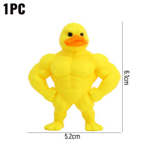 2Pcs 3D Toys Muscle Duck Statue Funny Cute Props Bookshelf Whimsical Figurine Novelty Gift Fitness Humor Childrens Gift Toys