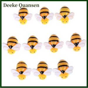 Deeke 10 chiếc đồ thủ công trang trí sổ lưu niệm đáy phẳng bằng nhựa resin hình con ong Ngọc mài tròn tự làm