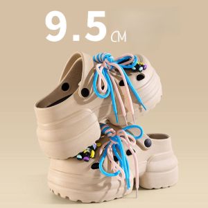 K pop chunky street style eva high heel shoes with charms
