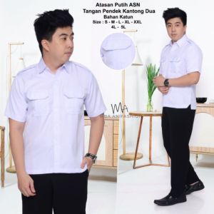 PURNAMA HEM KEMEJA PUTIH DESAIN TERBARU KAIN OXFORD SUPER KANTOR PANGKAT PNS ASN DINAS PDL PDH SECURITY KERJA