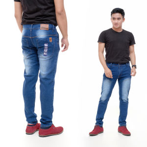 Celana jeans panjang pria dewasa terbaru Bahan ngaret model pensil Slimfit Premium - Brofashionid