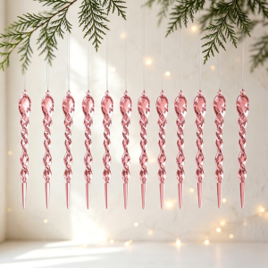 GONOVO 12Pcs Acrylic Đồ trang trí hình cây thông Noel Trong suốt Chống vỡ  Dây Chuyền Hình Cây Thông Giáng Sinh Thanh lịch Tự làm Bộ đá bào xoắn ốc nhiều màu Cây thông Noel ngày lễ