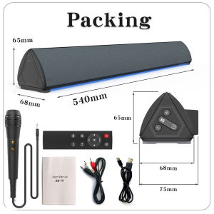 Banchgw Loa Bluetooth Loa không dây có dây Hệ thống loa stereo Loa TV với đèn xung quanh