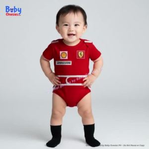 Bộ đồ liền thân đua xe cho bé 0-12 tháng Phong cách thể thao xe đua màu đỏ. 100% cotton Tuyệt vời cho buổi chụp ảnh.