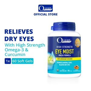 Ocean Health High Strength Eye Moist Formula (60s) - Supports Eye Moisture & Comfort with -3 and Curcumin