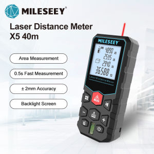 Mileseey Laser Distance Meter X5 X6 Laser Rangefinder 40M 60M 100M for Measuring Distance Area Volume Laser Measurement Tools Bubble Mute Intelligent Laser Measure Rangefinder