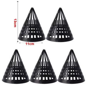 🔥5 cái 7.5/9/11cm loach lươn lồng côn dày tự làm dệt dây câu cá lồng nhựa bền giải quyết Nắp Nguồn cung cấp phụ kiện câu cá đen