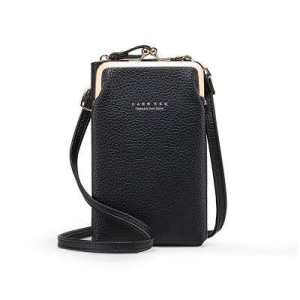High Quality Crossbody Phone Bag For Girls Shoulder Adjustable Lanyard Pu Leather Card Slots Wallet H2107