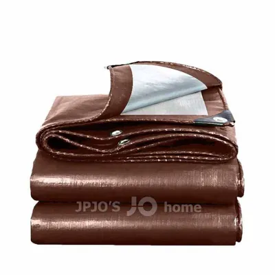 ผ้าใบกันน้ำ ผ้าใบกันแดดฝน (มีตาไก่) ผ้าใบพลาสติก PE ขนาด 2x2 2x3 2x4 3x4 4x5 4x6 5x6 6x8 8x10 10x12 เมตร นำเข้าวัสดุ ราคาถูกและทนทาน กันแดด กันน้ำ ผ้าใบสีน้ำตาลเงิน รถกระบะ ผ้าใบ ผ้าใบรถบรรทุก ที่คลุมรถ ผ้าเต้นท์ ผ้าใบ