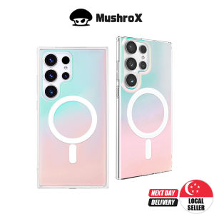 ✅【SG】Samsung Magnetic Clear Phone Case | S26 S25 S24 S23 Ultra Plus | Laser Gradient Aurora Transparent Cover | Wireless Charging Shockproof TPU PC Protective Case | Color Changing Clear Phone Casing for Daily Protection