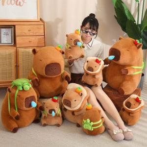 Gấu Bông CAPYBARA Tích Hợp Đội Hoa Quả Kèm Đeo Phụ Kiện (Balo/Bánh Mì) Chảy Mũi Cute