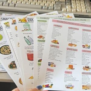 12Pieces Diabetes List Diabetes Grocery Shopping List Diabetes Chart & Meal Planner for Diabetics 8x10Inch