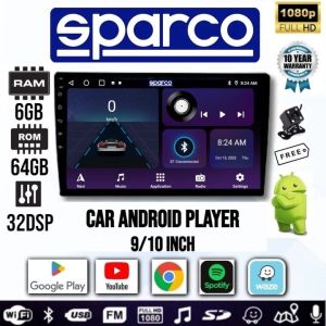 [8GB RAM+128GB ROM] QLED SPARCO Android Player 9"10" inch Quad Core Car Multimedia MP5 Player WIFI