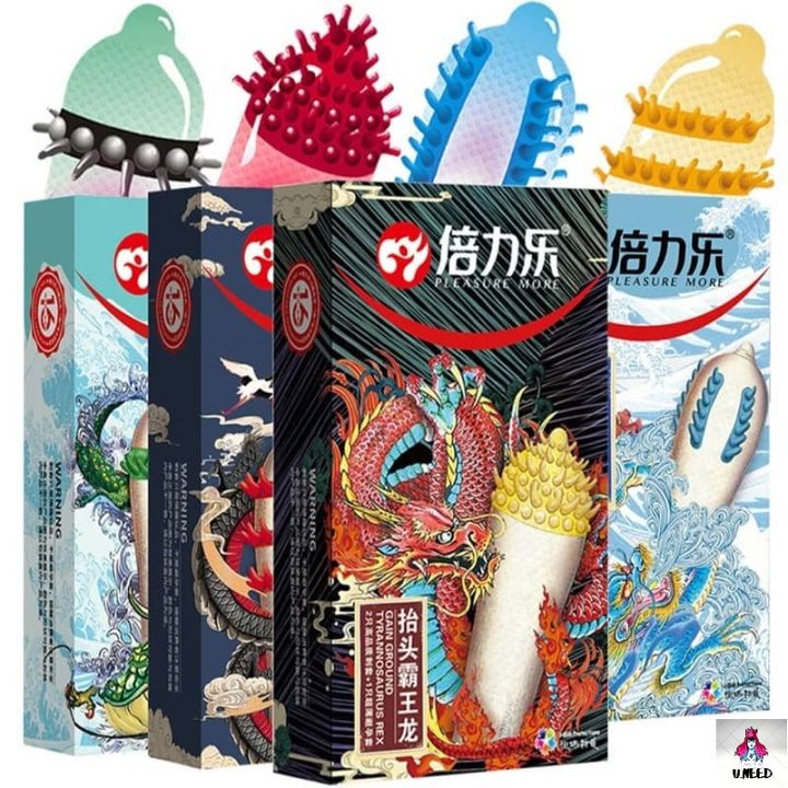 倍力乐超薄异形大颗粒带刺套狼牙套阴蒂刺激高潮情趣安全套 Pleasure More Passion Spike Condom -1box ...