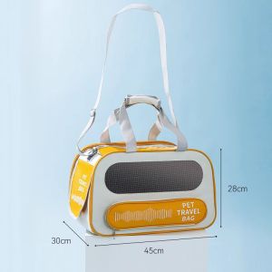 Pet Travel Bag/Portable Outdoor Walking Carrier Shoulder Bag/4-Sided Breathable Mesh Comfortable/Cat & Dog Breathes Easy