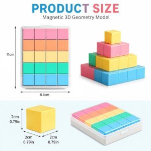 Montessori Magic Block Puzzle Spatial Logical Training Game Rainbow Stacking Blocks Educational Toys