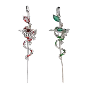 Vintage Studs Earrings Ear Studs Snake Shape Piercing Ear Alloy Texture Suitable for Fashion Women Girls