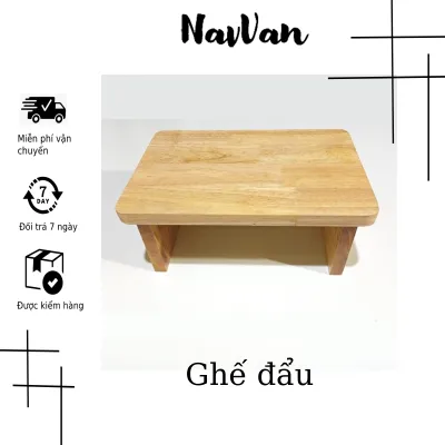 Ghế đẩu gỗ cao 12cm x rộng 20cm x dài 30cm bằng gỗ cao su tự nhiên bền đẹp chắc chắn ngồi thoải mái nhiều công dụng