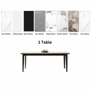 【CozyNest】Set Sintered Stone Table Solid White Ash Wood / Dining Room