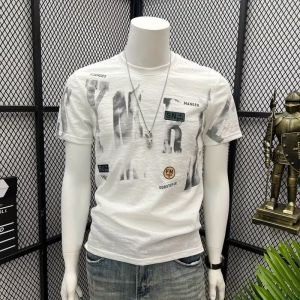 Summer New Printed Mens Short Sleeve T-shirt round Neck Slim Casual Half Sleeve