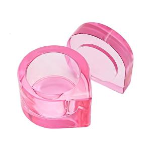 Đĩa trộn màu cho móng tay Acrylic monomer món ăn với nắp Acrylic bàn chải móng Cleaner chủ dày Glass món ăn cup