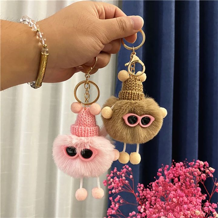 TKC28 Female Male Backpack Bag Pendant Plush Small Briquettes Keychain ...