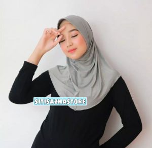 kerudung khimar instan hijab sporty pet bahan jersy stela olahraga volly basket futsal