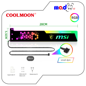 COOLMOON ที่ค้ำการ์ดจอ ขาค้ำการ์ดจอ ROG AORUS MSI 28cm/25cm แบบมีไฟ RGB ARGB 5V Cool Moon RGB graphics card bracket