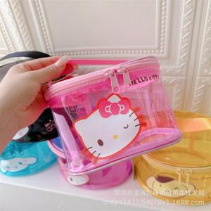 Christmas Gift Halloween Sanrio Cosmetic Bag Handheld Hello Kitty Kawaii My Melody Anime Beach Waterproof Cartoon Zipper Toiletry Storage Bag Fashion New