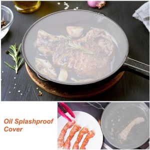 Grease Splatter Screen Guard Oil Splashproof Stainless Steel Mesh Cover Kitchen Tools For Frying Pan